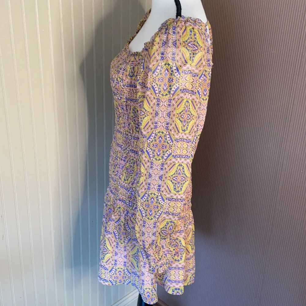Moon river dress short size medium sheer long  sleeves